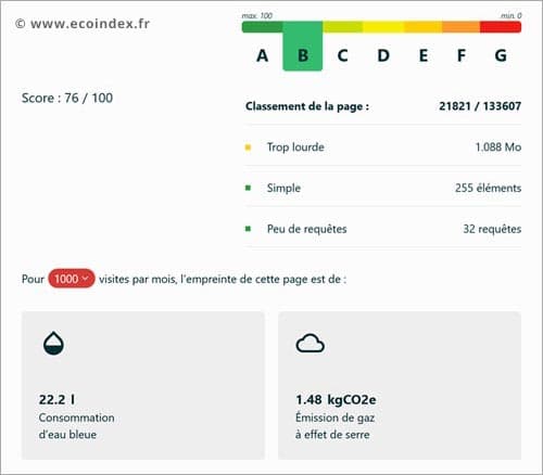 Ecoindex Accueil Déclaration Environnementale